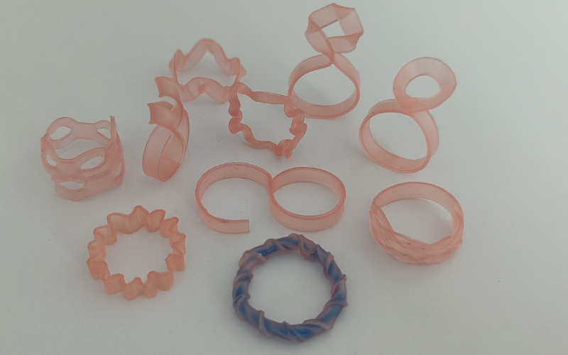 10 rings from pink sheet wax