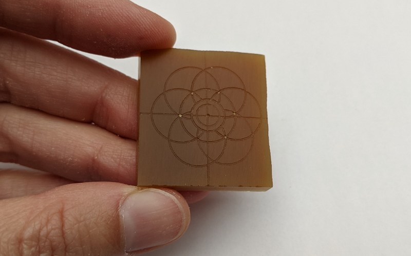 Gold wax with pattern marked on it