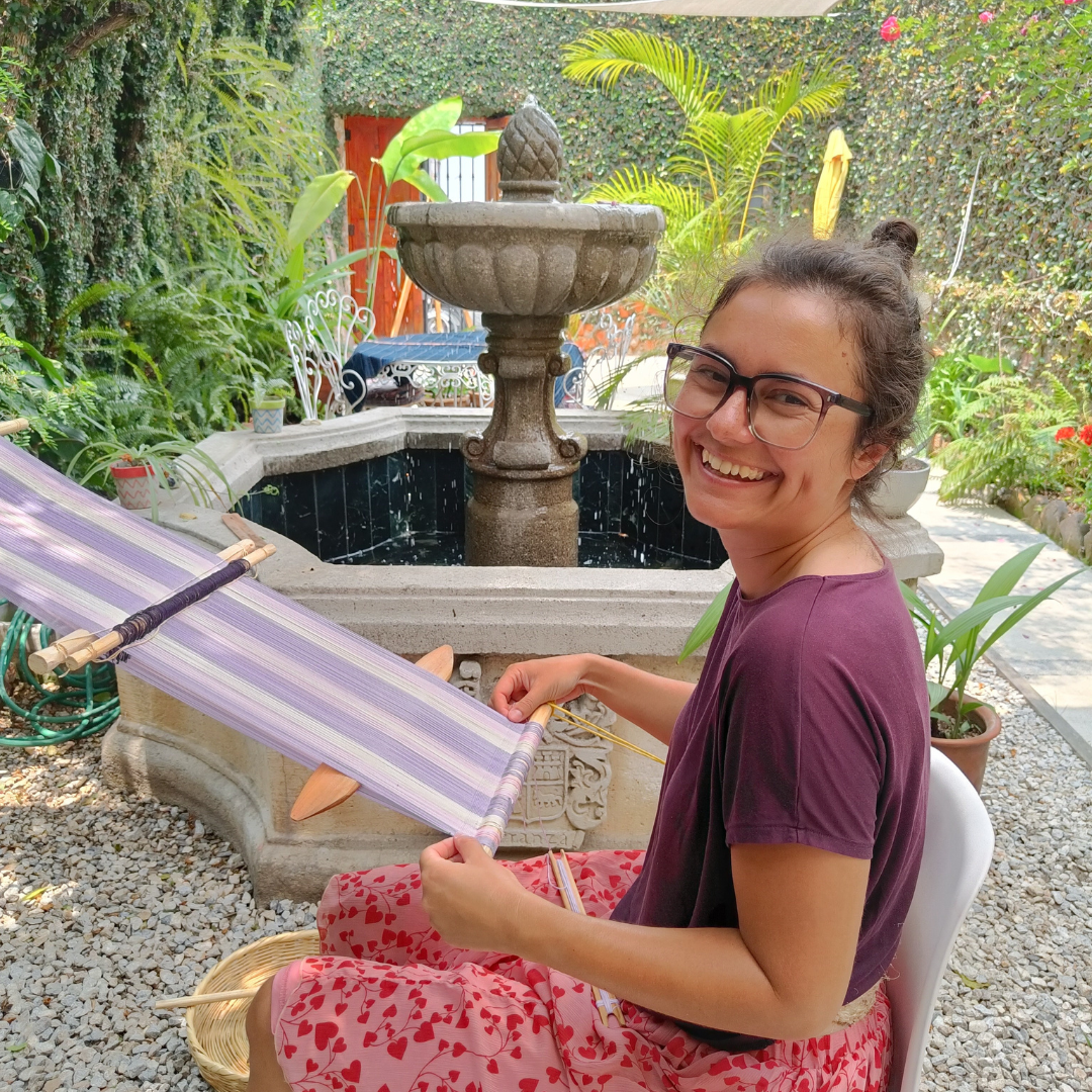 Me in Antigua learning backstrap weaving!